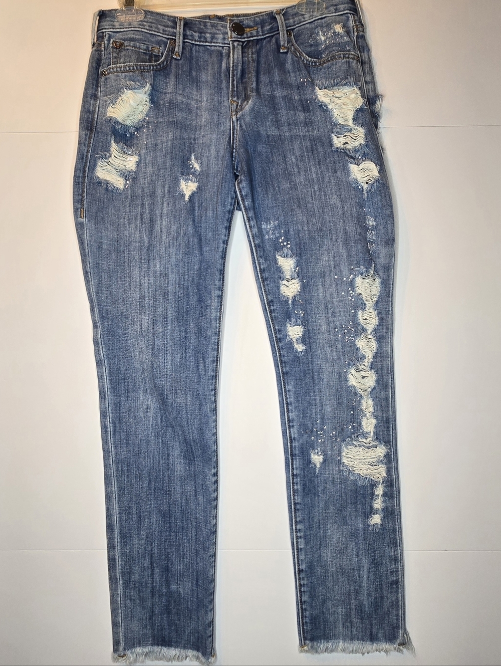 True Religion Cameron Slim Boyfriend Jeans Distressed Size 26
